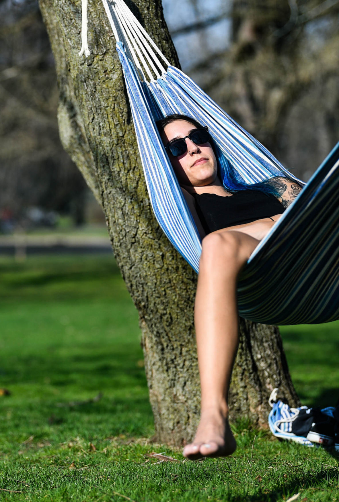 Enjoying a warm, sunny day